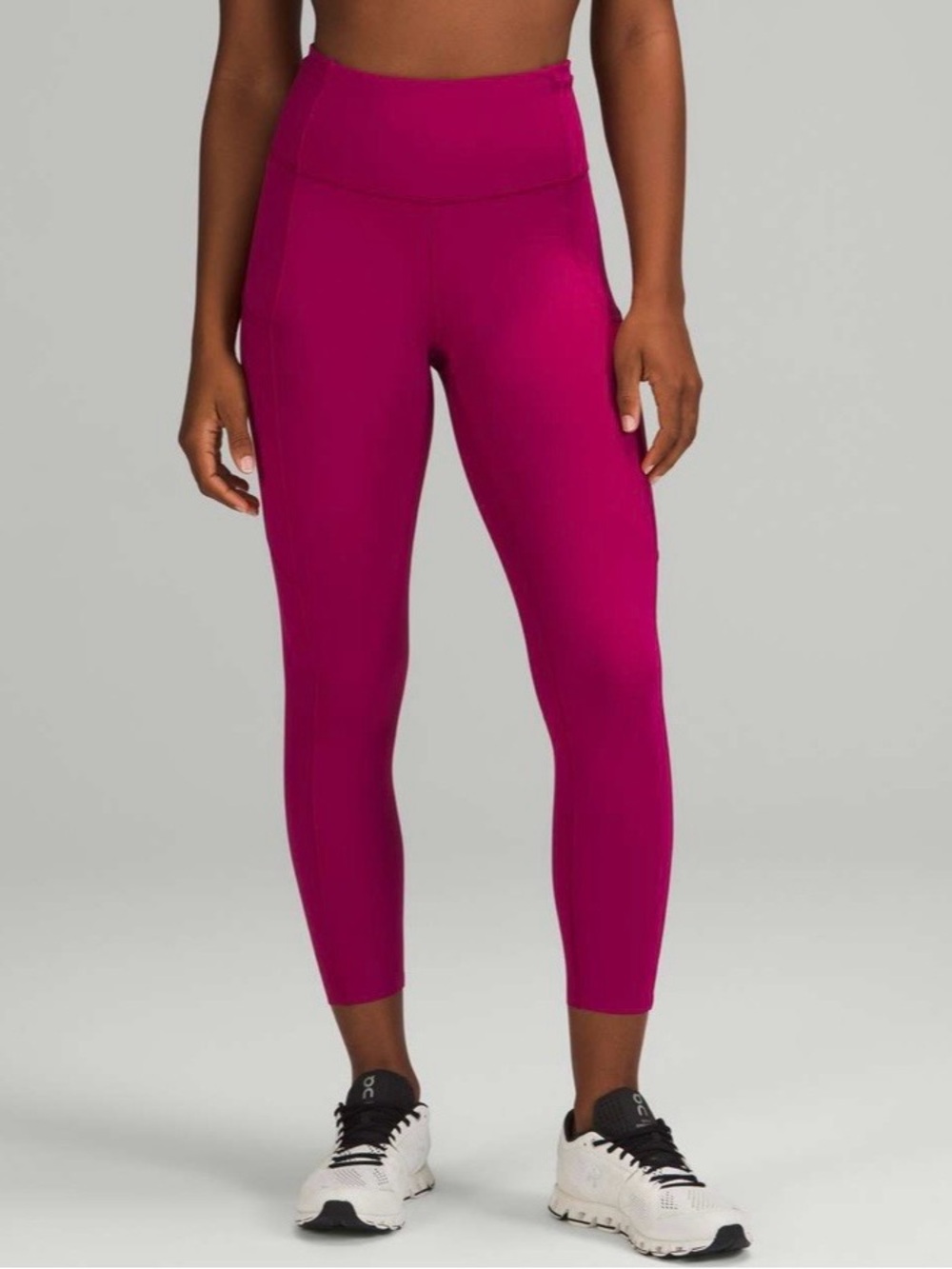 NWT Lululemon Fast and Free High Rise Crop 23” Wild Berry Size 4 Leggings